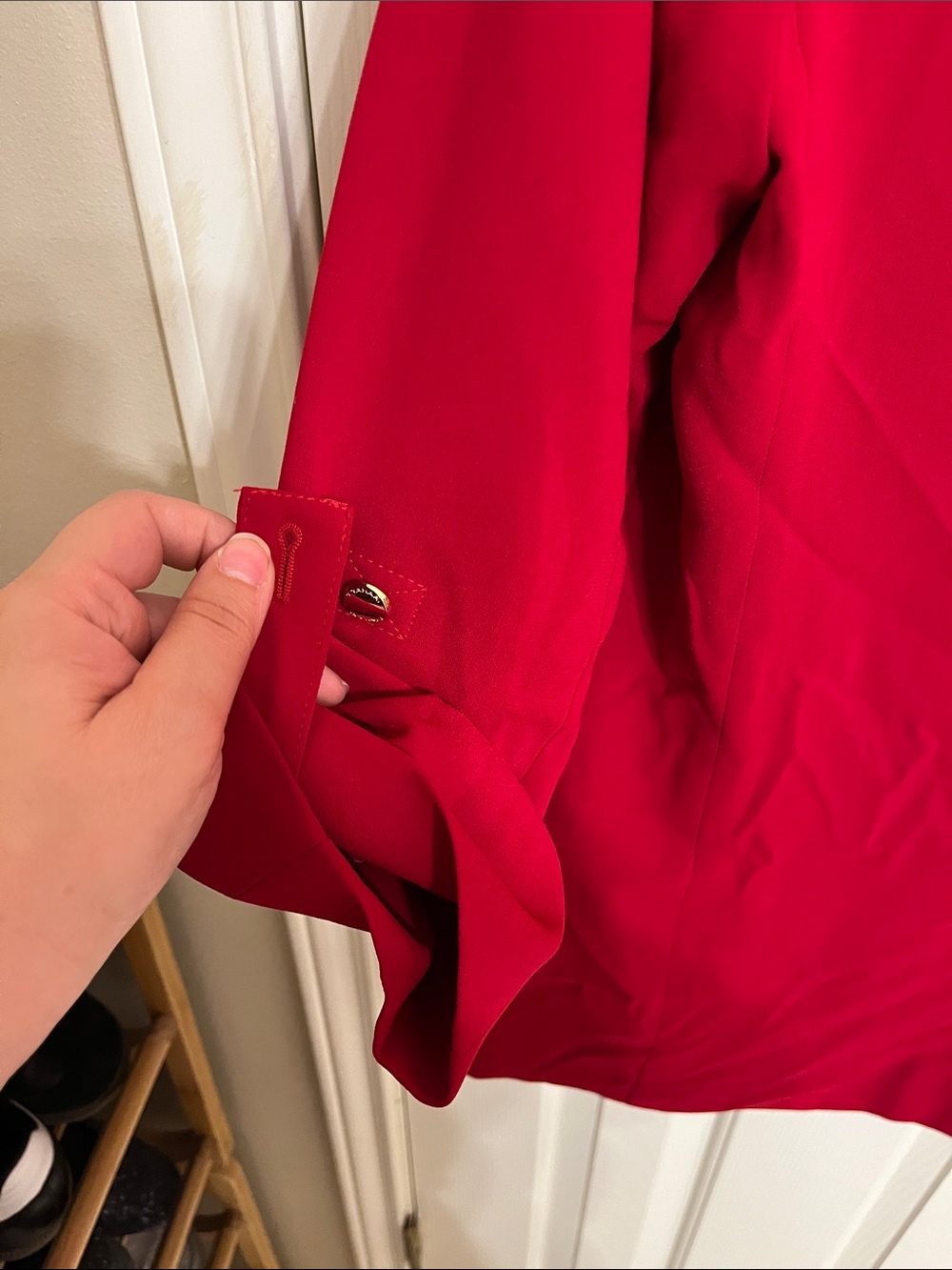 Tahari Vibrant Red Open-Front Blazer Jacket - Picture 5 of 9